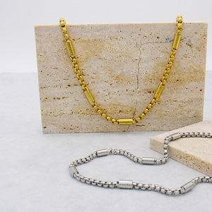Fashion 5mm Stainless Steel Square Pearl <strong>Guarantee</strong> Link <strong>Chain</strong> 18K Gold Unisex Trendy Geometric Style Vacuum Plating Anniversary - Product Image 3