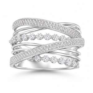 Anello con Design a Strati Incrociati, Stile Creativo per Donne - Product Image 1