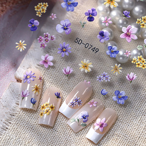 Suministros para <span class=keywords><strong>Uñas</strong></span>, Flores Moradas y Rosas, Pegatinas para <span class=keywords><strong>Uñas</strong></span> 5D, Calcomanías 3D para <span class=keywords><strong>Uñas</strong></span>, Productos de Belleza, Decoración de Manicura - Product Image 5
