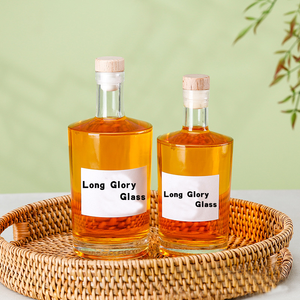 Klasik yuvarlak düz omuz cam şişe 750ml 700ml 500ml 375ml ruhları votka viski rom Tequila Gin içecek suyu bal için - Product Image 4