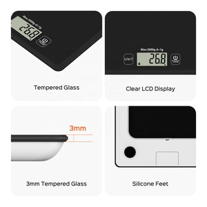 Hochpräzise Kleine Lebensmittelwaage Rechteckige Gehärtete Glas-Küchenwaage Elektronische Haushaltswaage Genaue Grammgenaue Gewichtsmessung - Product Image 5