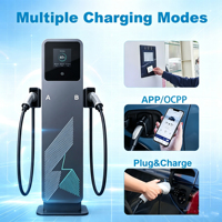 Vente en gros de stations de recharge pour véhicules électriques AC montées au sol, 7 kW, 14 kW, 22 kW, 44 kW, neuves, IP65, avec deux pistolets CCS, protection IP54, OCPP POS