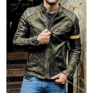 Chaqueta de cuero PU para <span class=keywords><strong>hombre</strong></span> y joven, estilo punk, con cuello alto y cremallera, personalizada, en stock, al por mayor - Product Image 3