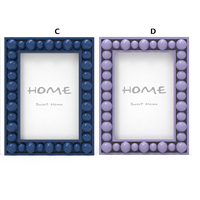Cadre photo créatif en résine Homco avec bordure de perles colorées, chic et durable, pour table, décoration de chambre ou bureau, 5x7 6x8