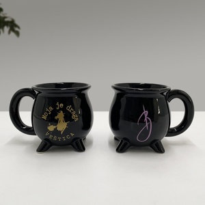 Taza de Halloween de bruja de cerámica SYL, diseño de dibujos animados, Festival fantasma, <span class=keywords><strong>cuchara</strong></span> de escoba mágica, taza de café caliente segura para microondas - Product Image 2