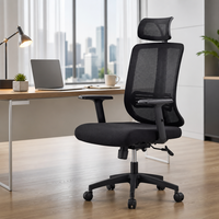 Chaise de bureau ergonomique en maille, directement de l'usine, avec appui-tête 3D et accoudoirs réglables