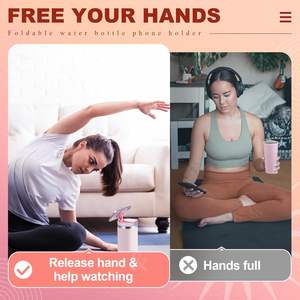 Soporte Magnético para Teléfono Compatible con Tapas de Botella Stanley Cup 40 oz Quencher H1.0 2.0, Soporte Plegable para Teléfono con Espejo - Product Image 2