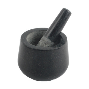 Heavy Duty Natural Black Granite Mortar and Pestle Set Heavyweight Spice <b>Herb</b> <b>Grinder</b> Guacamole Pestle Mortar Bowl <b>for</b> Kitchen - Product Image 1