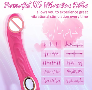 Vibrator Dildo Mawar 10-Mode Realistis untuk Wanita, <span class=keywords><strong>Stimulator</strong></span> Seks <span class=keywords><strong>Anal</strong></span> Titik-G Klitoris yang Kuat - Product Image 2