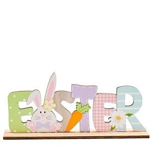 Cross-border American style home decor, new cross-border wooden dwarf rabbit decorative ornament, creative Easter desktop - Product Image 5