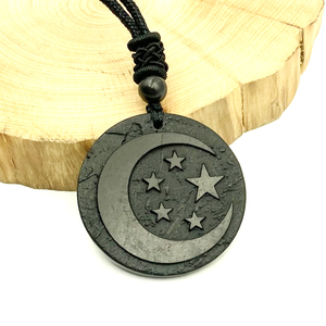 Vente en gros de <span class=keywords><strong>la</strong></span> Russie véritable collier pendentif en shunglite d'élite naturelle pierre précieuse plaque de protection cadeau 35-40MM - Product Image 1