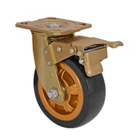 Roulettes industrielles universelles en TPR robustes de 4/5/6/8 pouces (52 mm) avec frein, pivotantes ou fixes, pour chariots et équipements