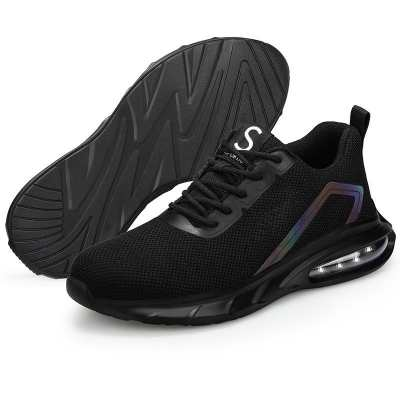 Легкие мужские кроссовки с защитой от труда, дышащие, дезодорирующие, повседневная спортивная безопасная обувь с резиновой подошвой, на лето