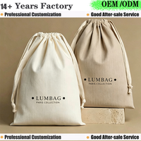Kantong Serut Katun Daur Ulang dengan Logo Custom, Kantong Debu Bernapas untuk Kemasan Perhiasan, Kosmetik, Perawatan Kulit, Hadiah & Produk Fashion