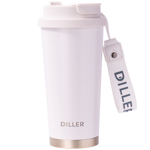 DILLER Isolierter Kaffeebecher für Frauen mit Keramik-Innenfutter, Tragbarer Thermobecher mit Strohhalm, Sturzsicherer Geschenkbecher mit Individualisierungsoption - Product Image 3