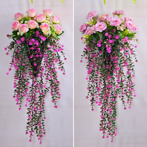 ดอกกุหลาบประดิษฐ์แบบแขวนผนังจาก Xiaoyu Floral Art ตกแต่งบ้านด้วยพลาสติกสำหรับห้องนั่งเล่น เพดาน และงานแต่งงาน - Product Image 1