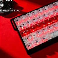 Meilleures ventes transfrontalières : Claviers mécaniques en PC translucide avec touches Rapier forgées à motif carbone, spécifiques à la Russie