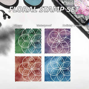 <span class=keywords><strong>2022</strong></span> $5 Pegatinas <span class=keywords><strong>de</strong></span> Sellos Impermeables Ecológicos Vintage con Diseño Floral Geométrico 'Us Forever', 5 Hojas, 100 Unidades, Decoración para Fiestas a Granel - Product Image 5