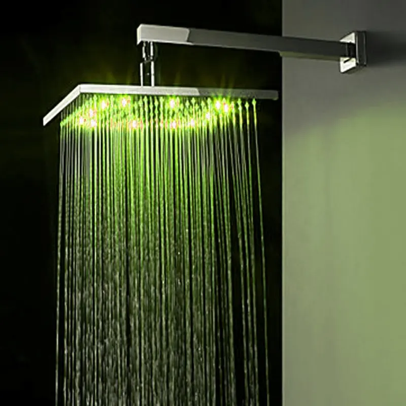 Pomme de douche Led imperméable, lumière à couleur changeante, 10 pouces, 2 pièces