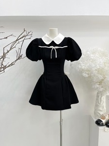 Vestidos de Mujer, Sólidos, Naturales, Dulces, Mini, Corte en A, Cuello Peter Pan, Manga Abullonada, Ajustados, Transpirables, Ecológicos, Anti-Pilling, Tejidos - Product Image 6