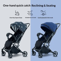 Poussette bébé en métal, haute vue, pliable à 70%, adaptée à toutes les saisons, 0-6 mois, capacité de charge 15 kg, compatible avion, chariot pour enfants