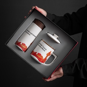 Tasse à eau en céramique isotherme commémorative pour réunion de bureau, design tasse à thé en jade, style chinois, cadeau de vacances - Product Image 3