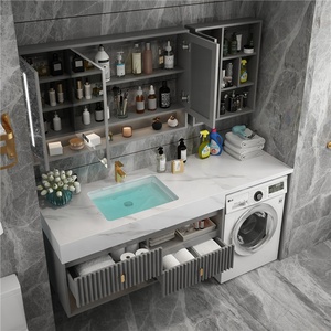 <span class=keywords><strong>Mueble</strong></span> de Baño Moderno con <span class=keywords><strong>Lavabo</strong></span> de Piedra Simple, <span class=keywords><strong>Lavadora</strong></span> Integrada en el Balcón y <span class=keywords><strong>Mueble</strong></span> de Baño - Product Image 6