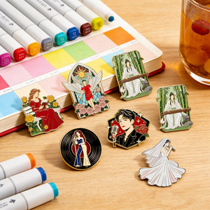 Broche personnalisée en émail pour le soutien des célébrités, promotionnelle, avec illustration de portrait tendance, cadeau, souvenirs de concert, directement de l'usine - Product Image 4