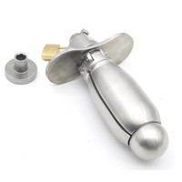 Bouchon anal ouvert en acier inoxydable avec perles extensibles et dispositif de chasteté à verrouillage, jouet sexuel BDSM fétichiste
