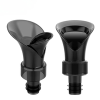 MUYI Bec verseur et bouchon de bouteille 2-en-1 en plastique noir en forme de fleur, accessoires de bar