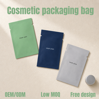 Sachet d'emballage en plastique PE OEM d'usine, conception gratuite, haute barrière, scellé sur 3 côtés, pour masques faciaux, shampoings et cosmétiques
