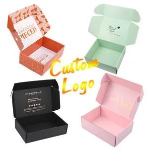 Benutzer definierte Logo Farbe Mailing Wellpappe Boxen Versand Paket Kleidung Mailer Box Post Pink Versand box
