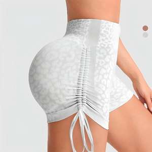 Shorts de sport pour femmes à taille haute, imprimé léopard, coupe ajustée, respirants, séchage rapide, <span class=keywords><strong>sexy</strong></span>, effet push-up, pour fitness, course à pied, cyclisme, yoga - Product Image 3