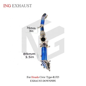 ท่อดาวน์ไปป์ไทเทเนียม ING ขนาด 89 มม./76 มม. สำหรับ Honda Civic Type-R FL5 น้ำหนักเบาพิเศษ อะไหล่แต่งสมรรถนะสูง ขายส่ง - Product Image 5