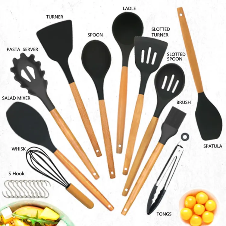 High Quality Non Stick Pan 13 Pieces Silicone Kitchen Supplies Kitchen Utensils Set