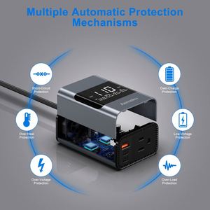 Large Screen Digital Display 200W Car Inverter Power Station 12V/24V/220V Multi-Function with QC3.0 Charger & <b>Adapter</b> - Product Image 3