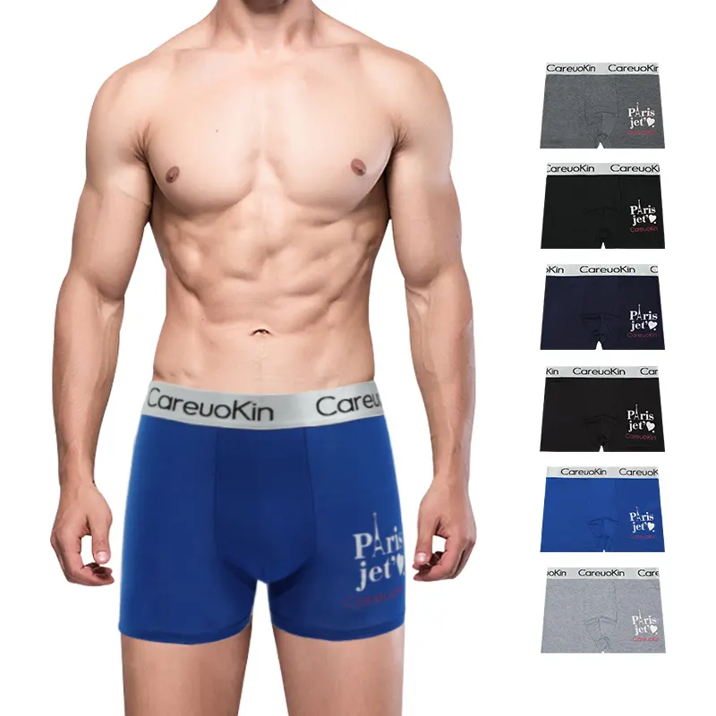 Factory Clearance sell boxers underpants custom men underwear with heart print milk-silk Brand Careuokin A52487