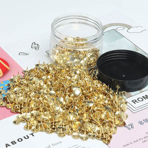 Многофункциональные 350 шт. плоские золотистые металлические Нажимные кнопки - Product Image 1