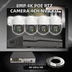 Caméra IP PTZ 8MP <span class=keywords><strong>4K</strong></span> H.265 POE avec capteur CMOS 4 canaux, stockage sur disque dur, <span class=keywords><strong>kit</strong></span> NVR avec 4 PTZ et vision nocturne infrarouge - Product Image 2