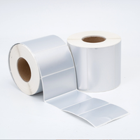 Étiquettes autocollantes PET, impression de codes-barres, étiquettes argentées mates, autocollants de taille personnalisée, transfert thermique adhésif, étiquettes argentées