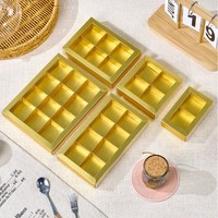 Boîte cadeau de 2 à 12 chocolats et biscuits dorés avec couvercle transparent pour la Saint-Valentin, un mariage, un anniversaire, Noël