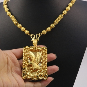 Collana con <span class=keywords><strong>Ciondolo</strong></span> a Forma di Animale Placcato Oro 24K, Catena Lucida Stile Punk Hip Hop per Uomo, Regalo per la Festa del Papà - Product Image 2