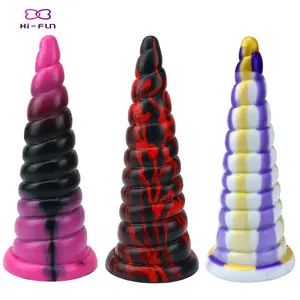 Mesin Seks Dildo Silikon Mainan Anal Cup Hisap Monster Bentuk Spiral Besar Dewasa untuk Masturbasi Wanita