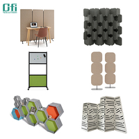 Cloison acoustique de bureau en polyester EPD SCS LCA, absorbant le son, séparateur d'espace acoustique en PET pour espace de travail ouvert