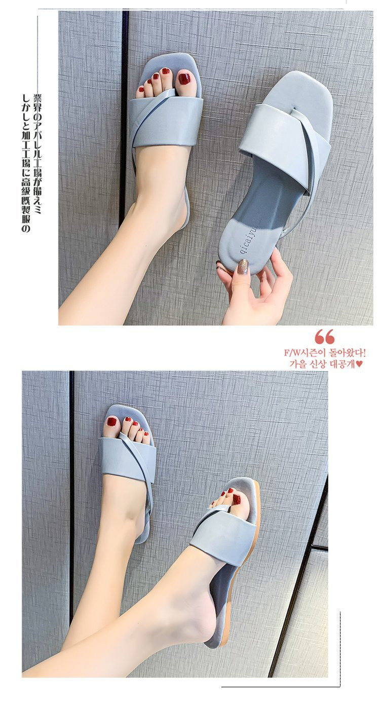 2021 Outdoor Flat Slides Slippers Non-slip Pu Flip Flops Slipper Women Summer Beach Casual Shoes
