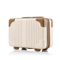 Vente en gros Offre Spéciale 14 pouces unisexe voyage trousse de maquillage mignon Portable valise à main fermeture à glissière ABS logo personnalisé hommes femmes