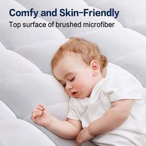 Colchón Topper Tamaño Queen Extra Grueso Almohadilla de colchón 8-21 "Bolsillo profundo Suave Abajo Protector de colchón de relleno alternativo (Blanco) - Product Image 3