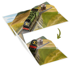 Biglietti 3D Pop-up Vintage a Tema Treno a Vapore - Design Locomotiva per Souvenir di Viaggio, Collezione per Appassionati di Treni, Regalo di <span class=keywords><strong>Compleanno</strong></span> o Festa del Papà - Product Image 2