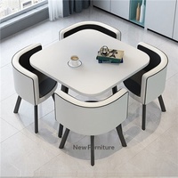 Ensemble table et chaises de réception pour négociations professionnelles simples, une table quatre chaises, petite table décontractée pour invités BTDC006 pour bureau