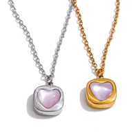Collier pendentif carré cœur vintage JINYOU 7676 en acier inoxydable plaqué or véritable PVD, bijou romantique